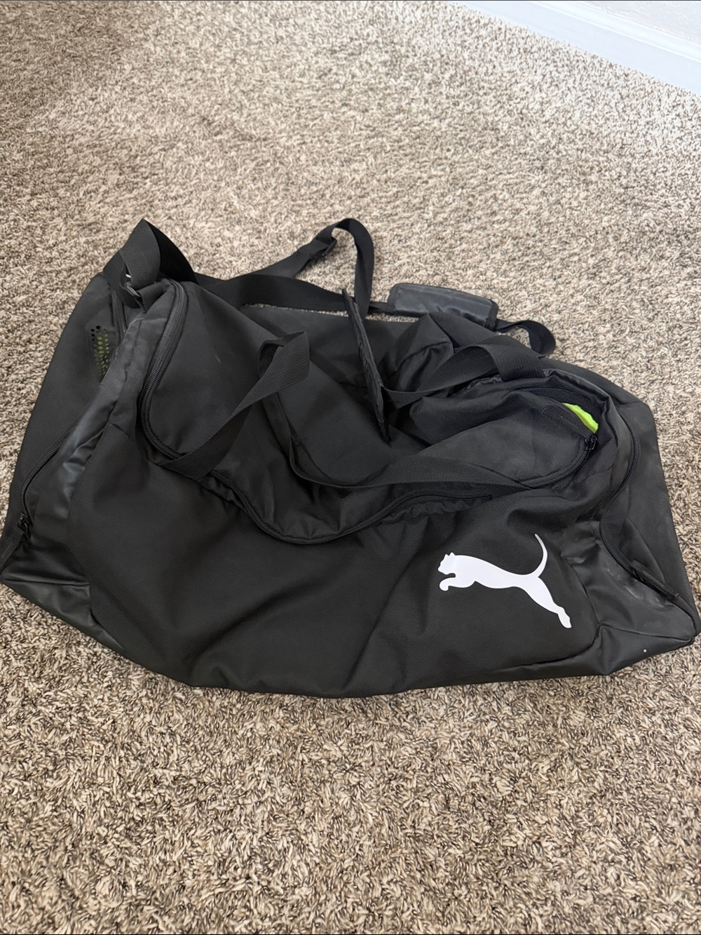 Puma Black Duffel Bag with White Logo